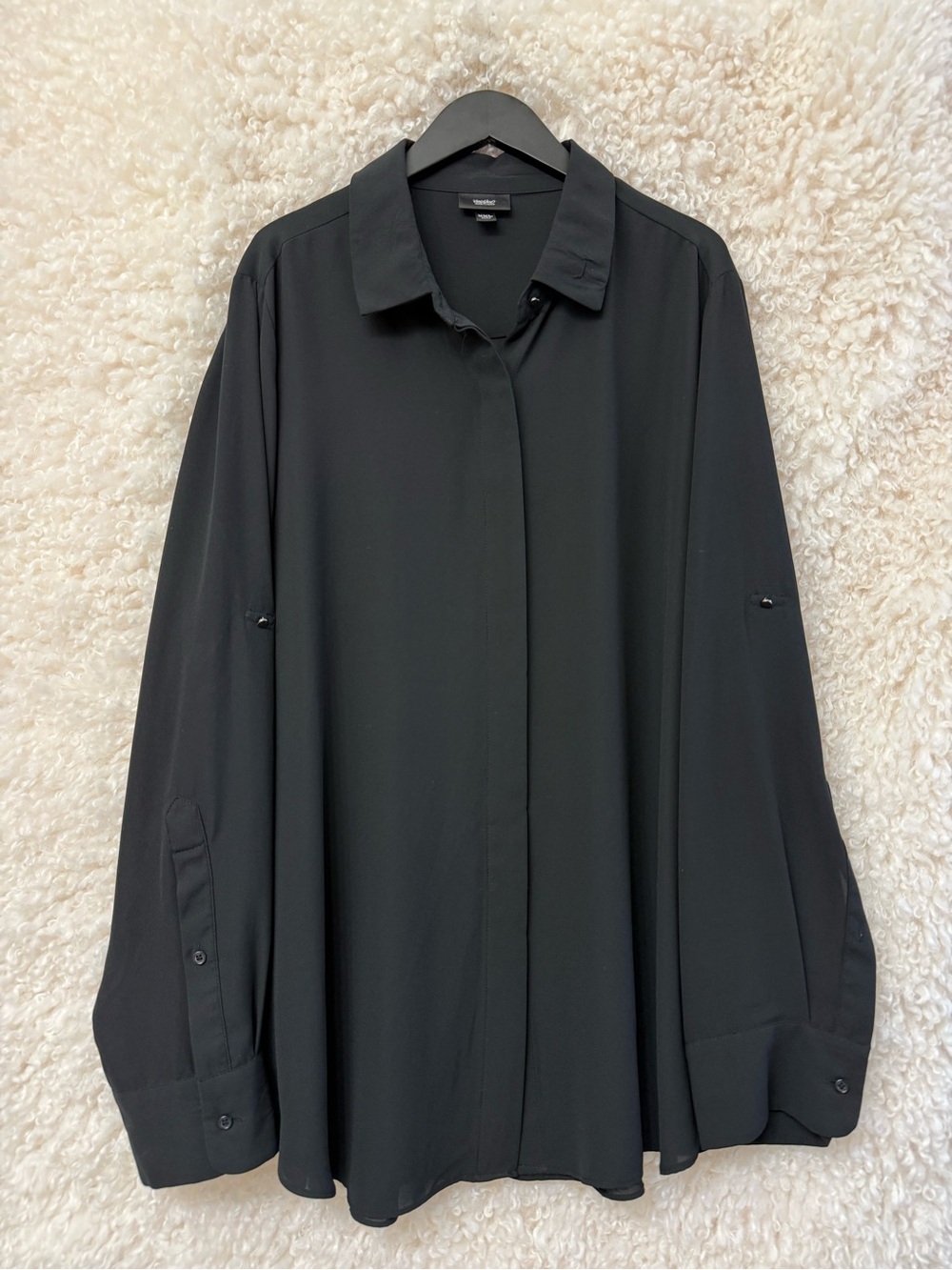 Mossimo Black Satin-Look Blouse